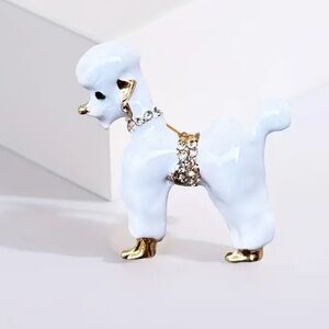 WhitePoodle Dog Brooch